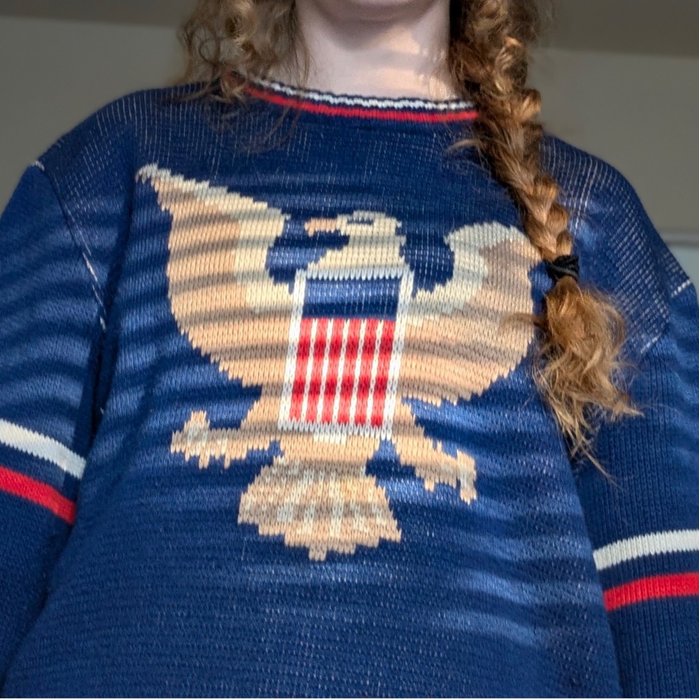 Vintage Wool Repage Sweater ~ 1980s Preppy Americana! - Picture 2 of 8